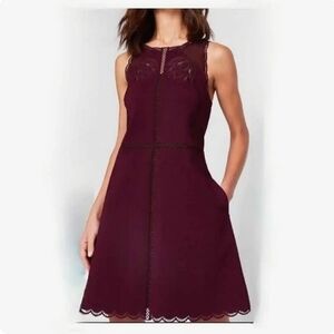 Elegant Burgundy Lace Dress